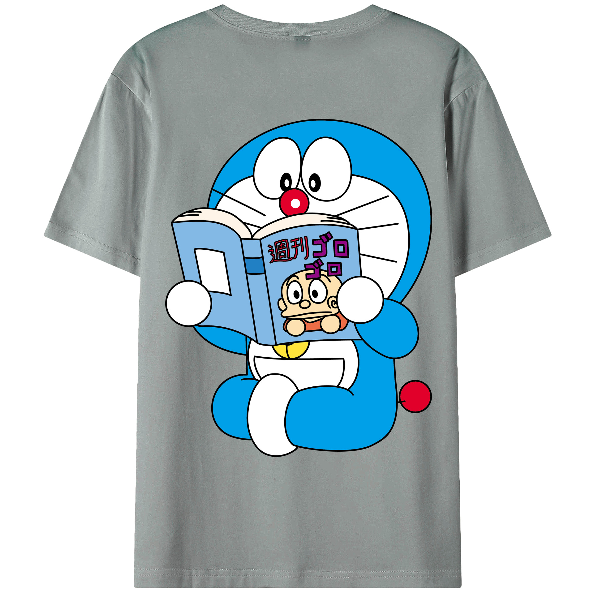 （画像用） ドラえもん Doraemon 綿100％ メンズ半袖Tシャツ（バックプリント） 通気性